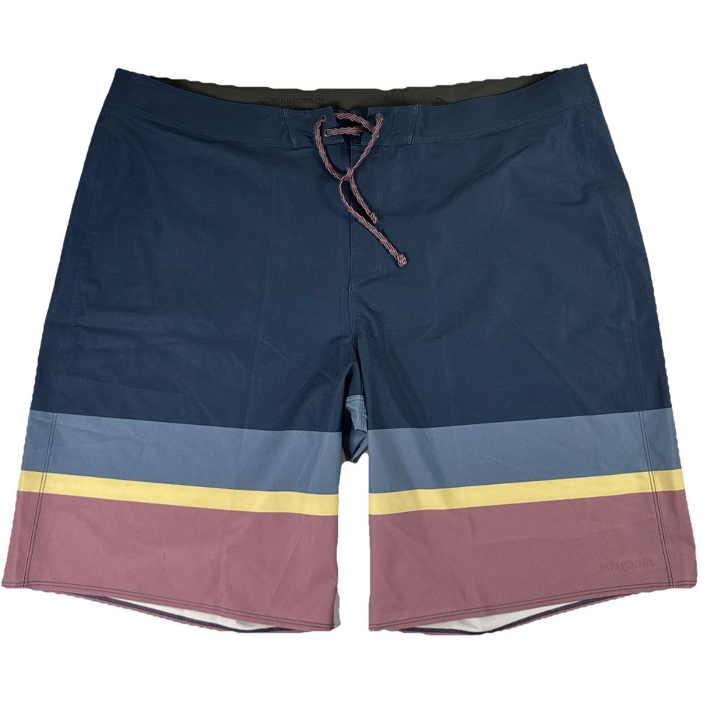 Patagonia‎ Men's Hydropeak Boardshorts 21" Topa Stripe Mauve Navy 42" Waist NWOT